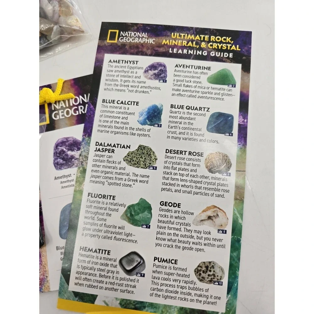 NATIONAL GEOGRAPHIC Rock Collection Box For Kids‎ 300 Piece Gemstones - OPEN BOX